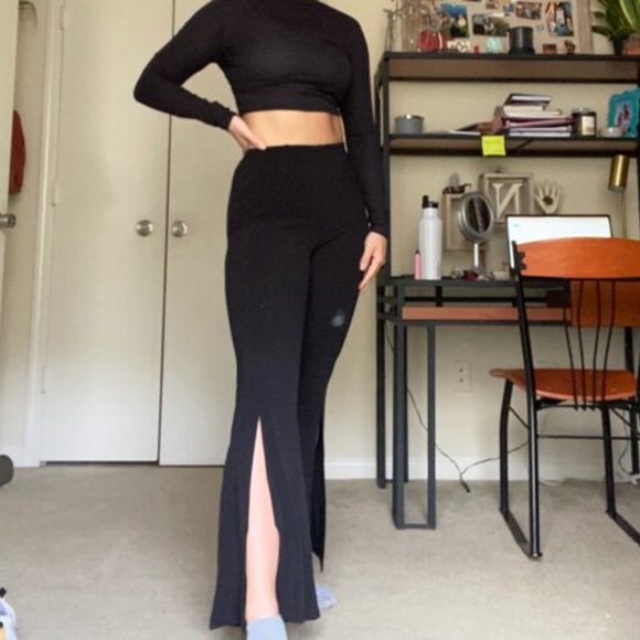 Slit hem flared bootcut dress pants - Picture 11 of 12